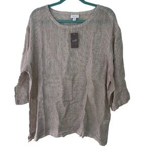 J Jill Womens Top Size XL Gray Gauzy Knit Lagenlook Crew Neck Casual New